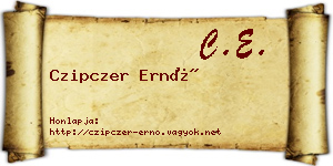 Czipczer Ernő névjegykártya