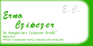 erno czipczer business card